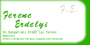 ferenc erdelyi business card